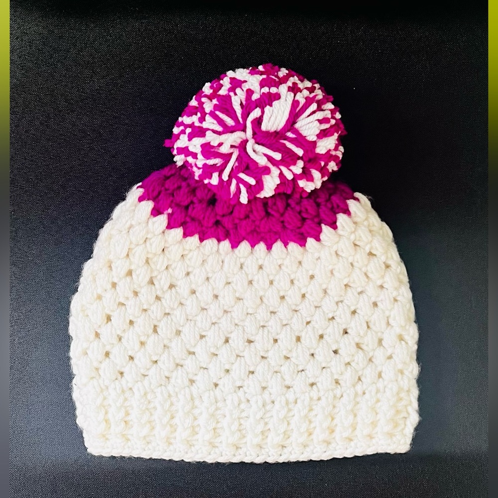 Handmade crochet Pompom hat